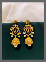 Beautiful Earring With Pearl In Nakshi - NE00474