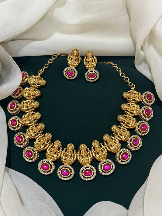 Jadau Kundan Lakshmi Necklace - KN001