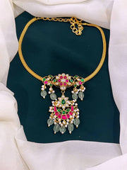 Chand bail Flower Jadav Kundan Multi Necklace - KN0037