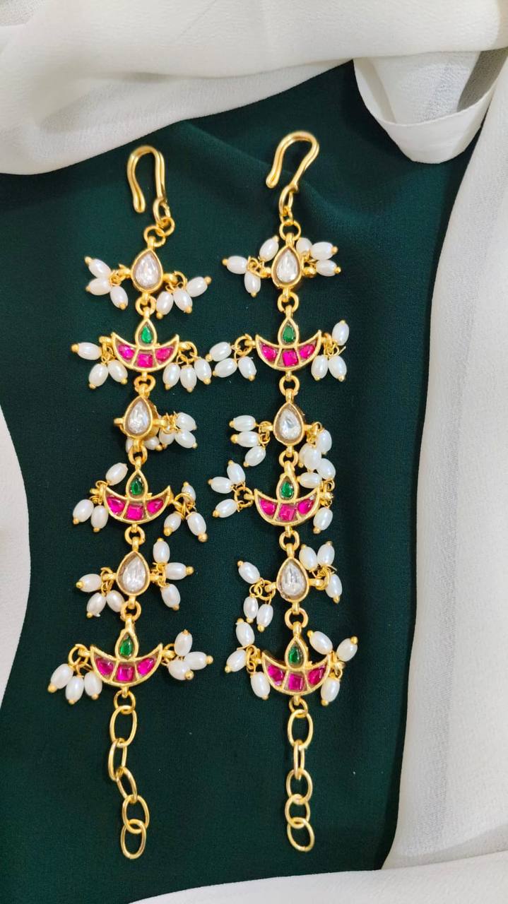 Moon Shaped Multi Kundan Matil - MT0028