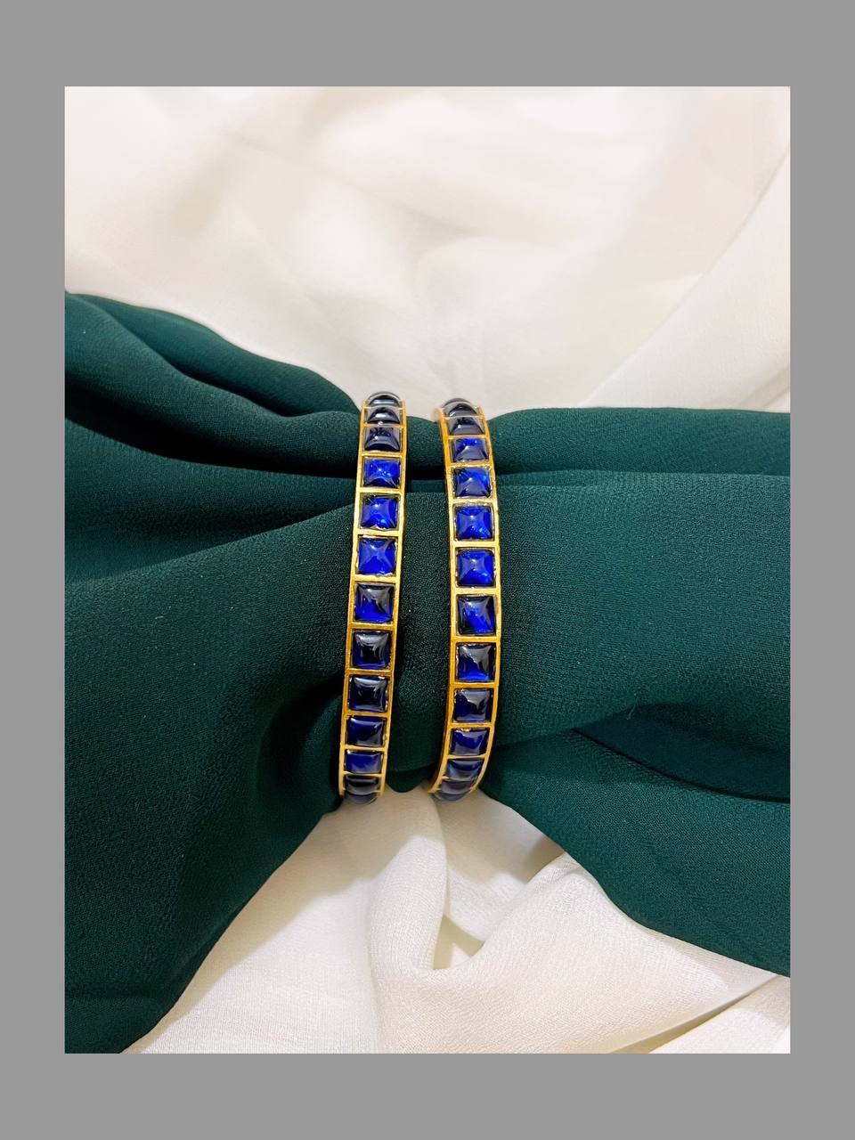 Blue Jadau Bangles - BG0022