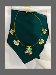 Emerald Flower necklace in Kundan - KN00248