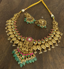 Jadau Lakshmi Kaasu With Jhumkis - KN00367