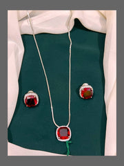 Beautiful Stones Pendent In Diamond Necklace - DN0037