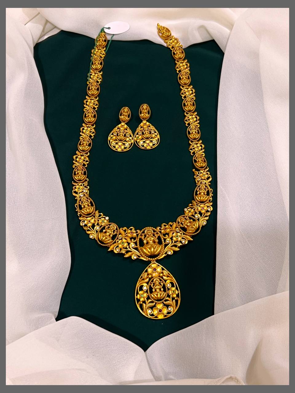 Beautiful Flower With Lakshmi Haram In Nakshi - NH00194