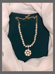 Beautiful White Stone Necklace In Nakshi - NN00288