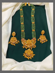 Green Beads With Beautiful Lakshmi Pendent - PB0097