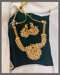 Peacock Pearl Necklace In Nakshi - NN00369