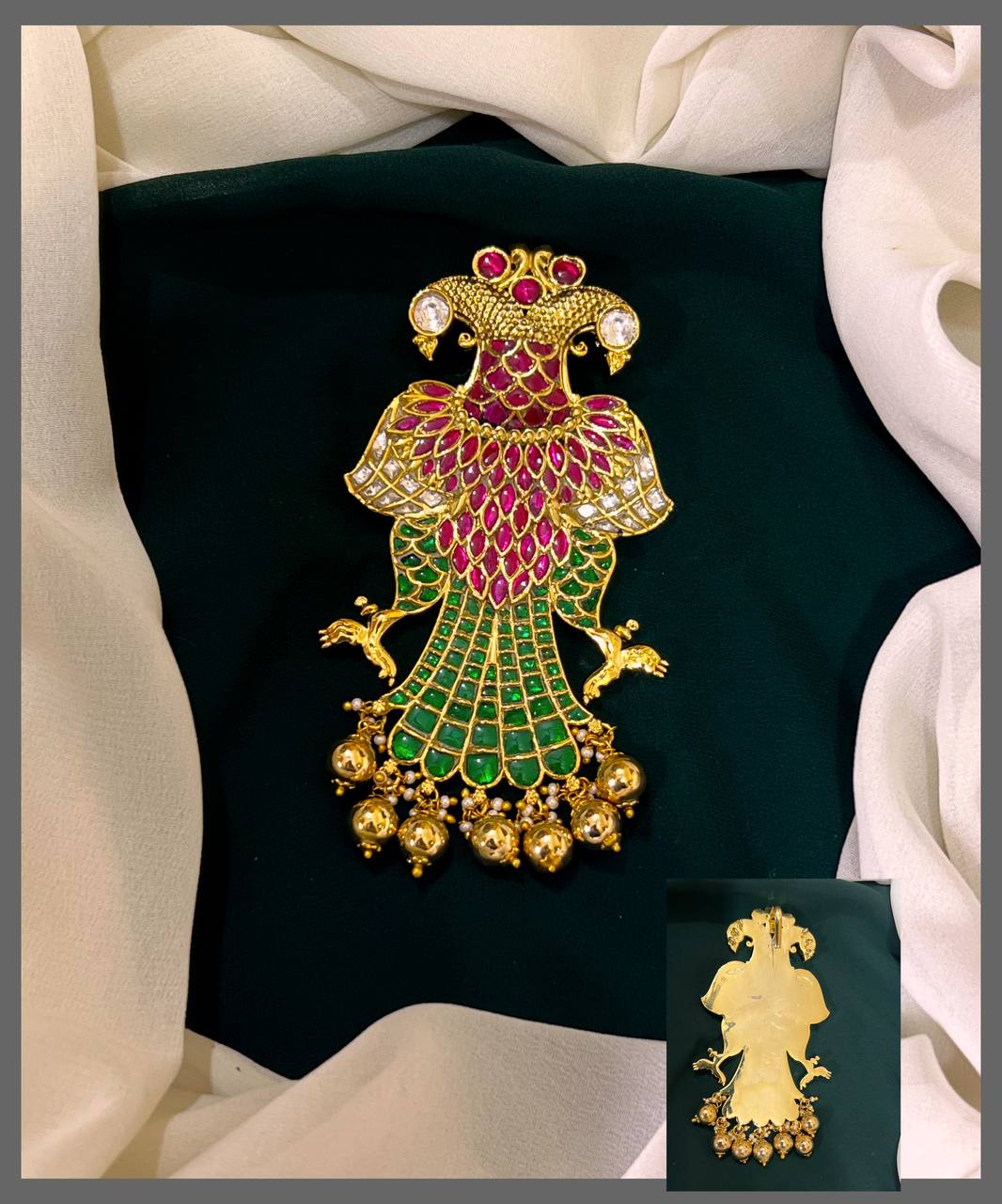 Multi Gandaberunda Kundan Pendent - KP0052