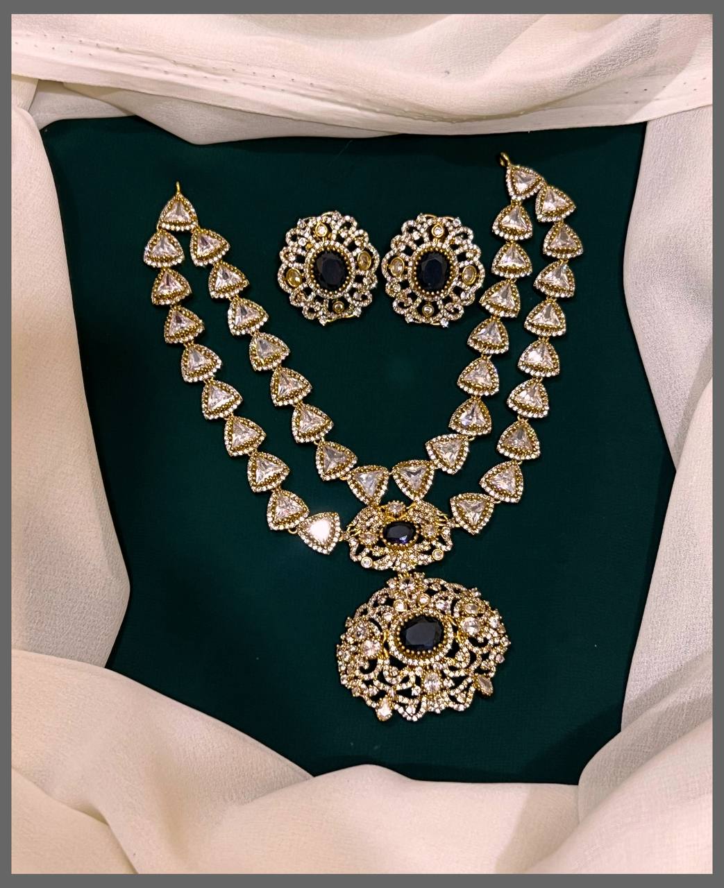 Purple and White Stone Necklace in Victorian - VN00119