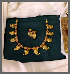 Beautiful Mango Necklace In Nakshi - NN00458