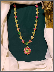 Multi Flower Necklace In Kundan - KN00486