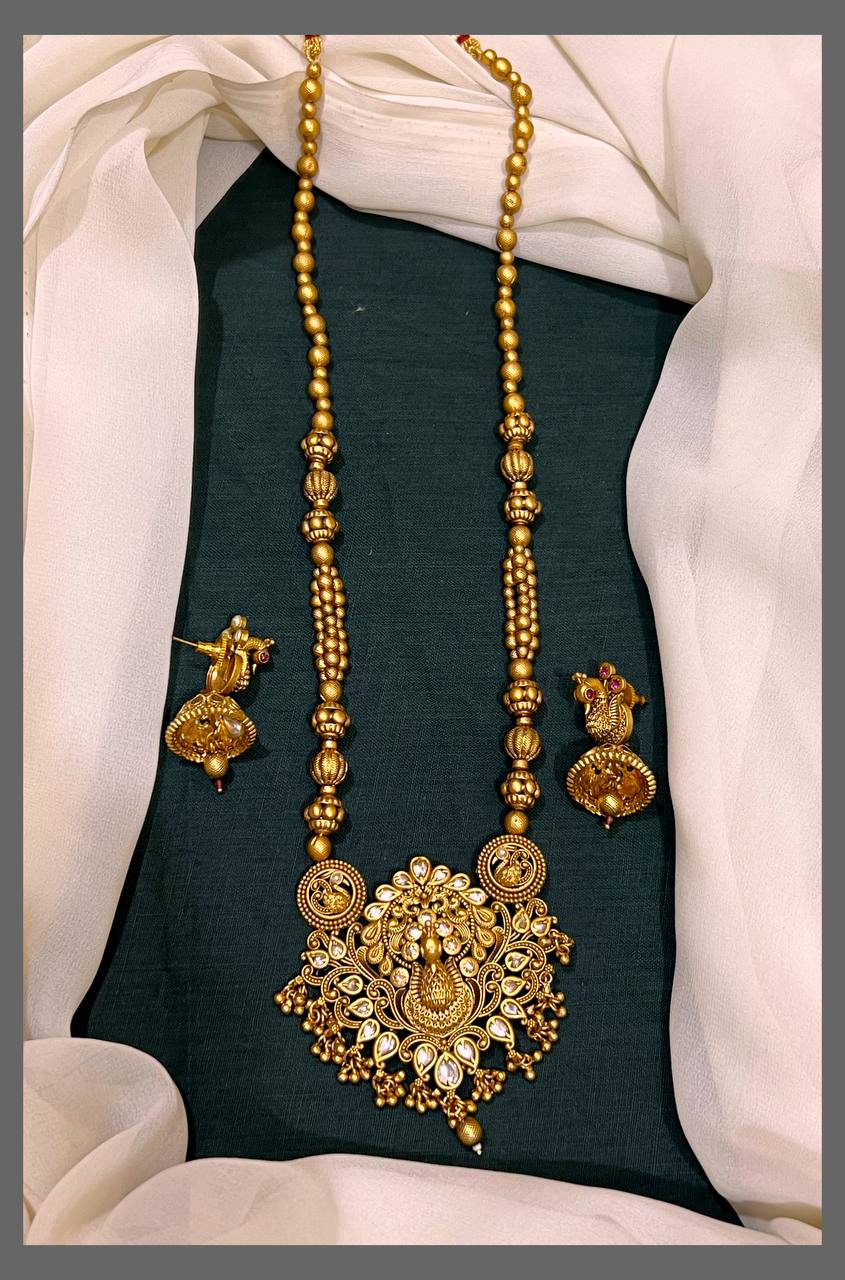 Golden Pearl with Peacock Pendent - PB00230