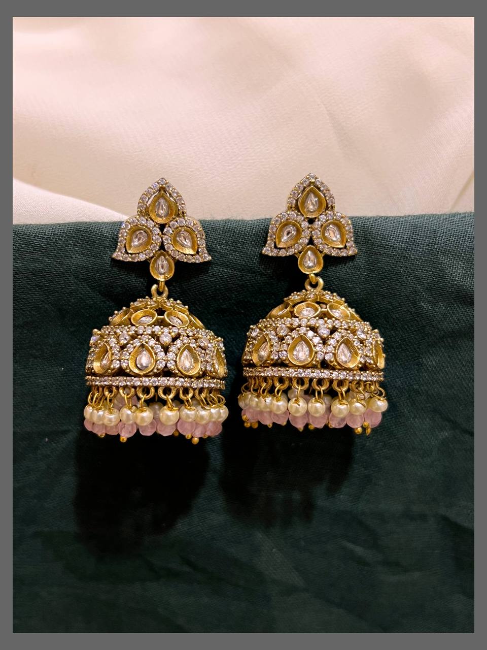 Mango White stone Jhumki earring in Victorian - VE00184