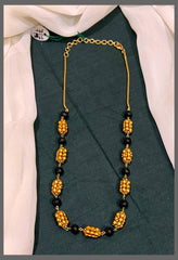 Black and Gold Beads Necklace - PB00363