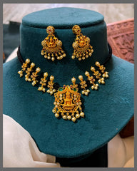 Lakshmi Pendant Necklace in Black Dori - BD0096