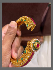 Rich Ruby Stone with Multi Colour Bangles in Kundan - BG00216