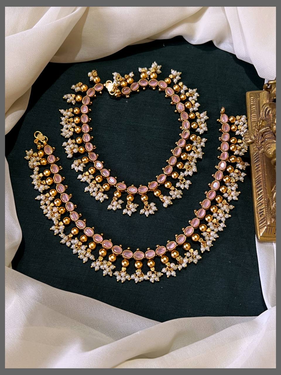 Beautiful Rich Pearl Payal in Kundan - PY001