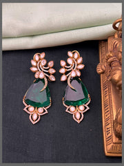 Elegant Peacock Earrings In Diamond - DE0020