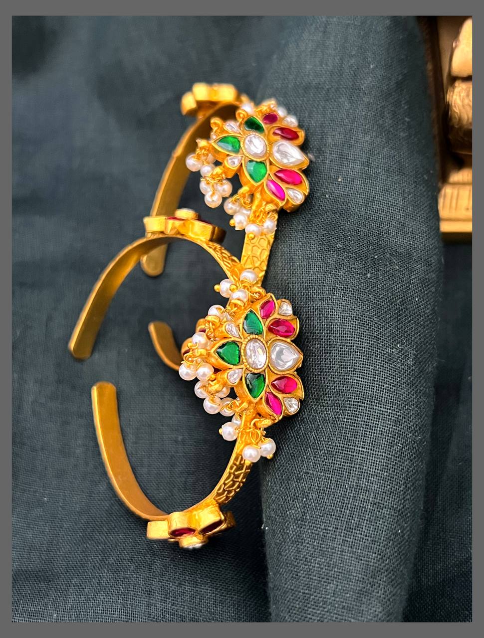 Multi Lotus Kadaga Bangles in Nakshi - BG00586