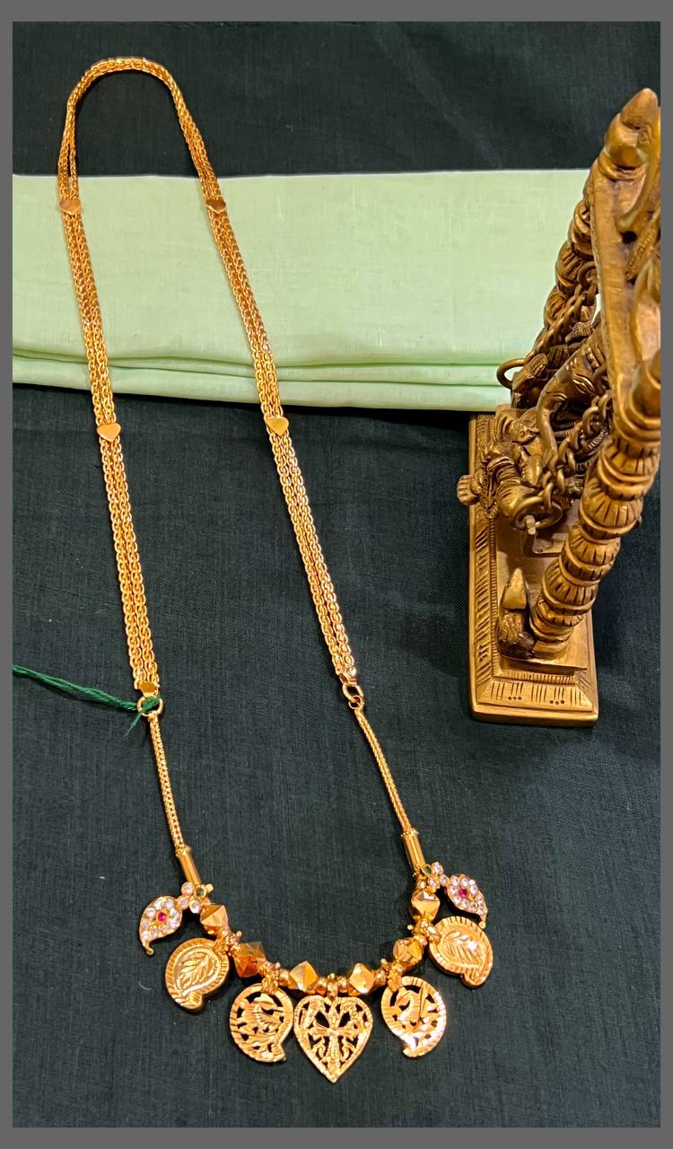 Traditional Christiam Thali with Mango Pendant Haram in Nakshi - NH00396