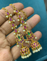 Kempu Jhumki With Maatil - NE00624