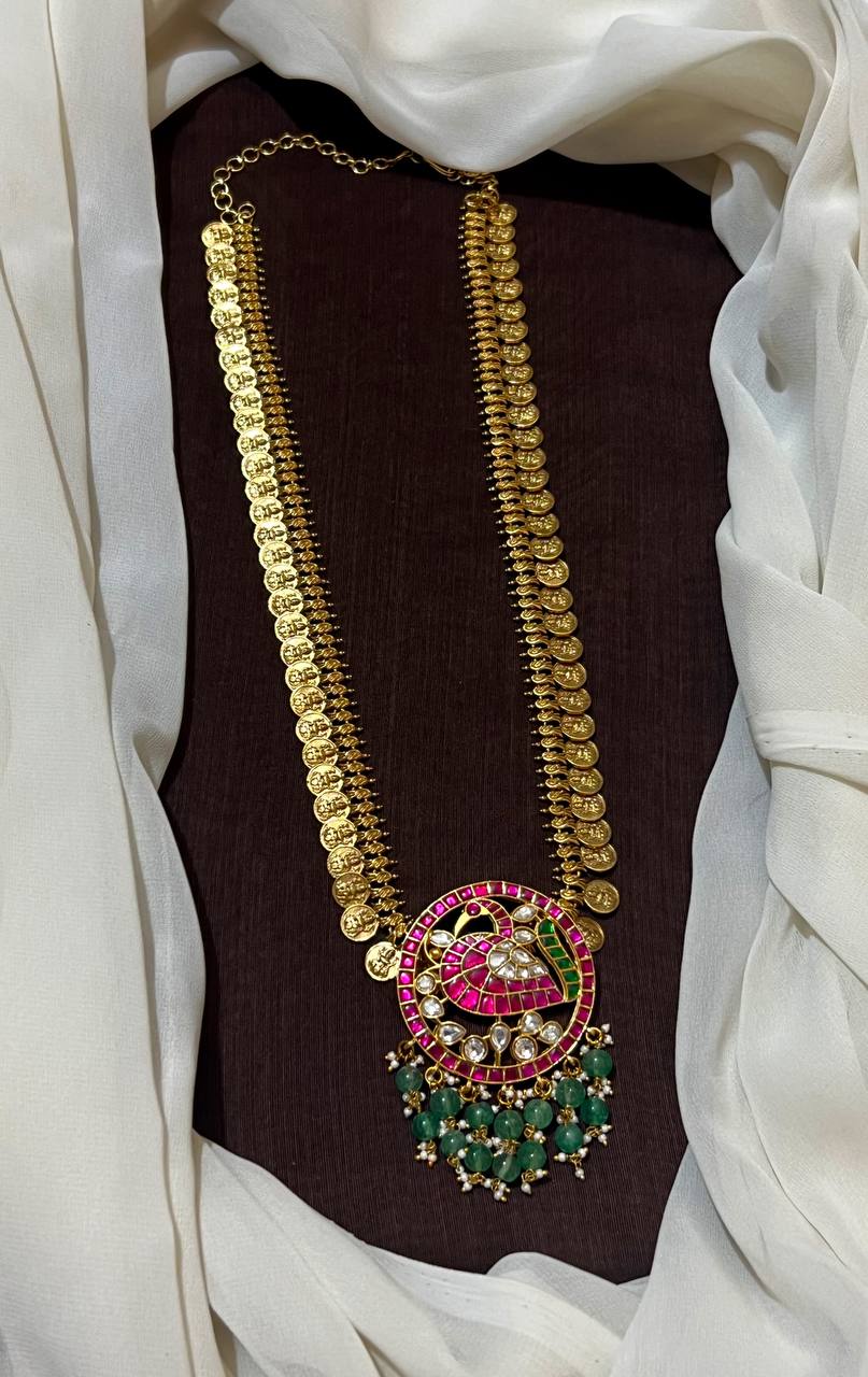 Kaasu Haram With Jadau Peacock Pendant - KH0059