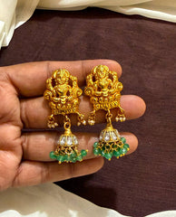 Lakshmi Jadau WHit Kundan Jhumkis -KE0076