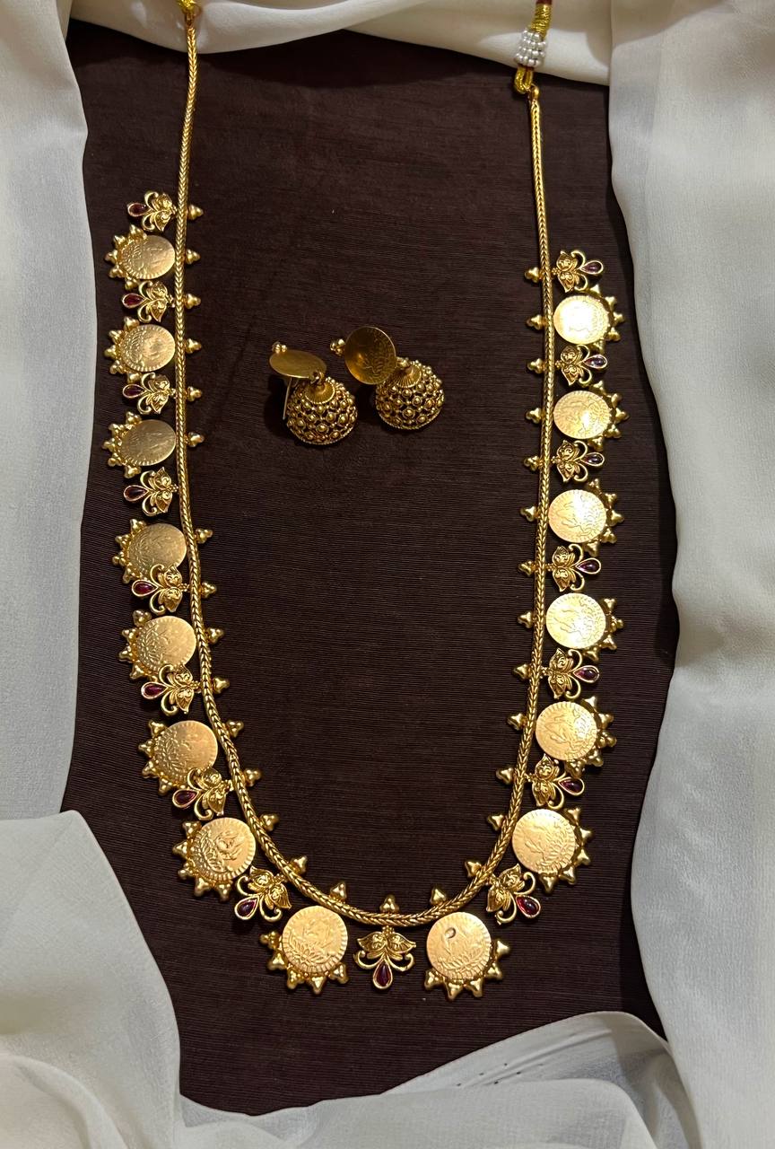 Lakshmi Kaasu Long Haram With Jhumki - NH0018