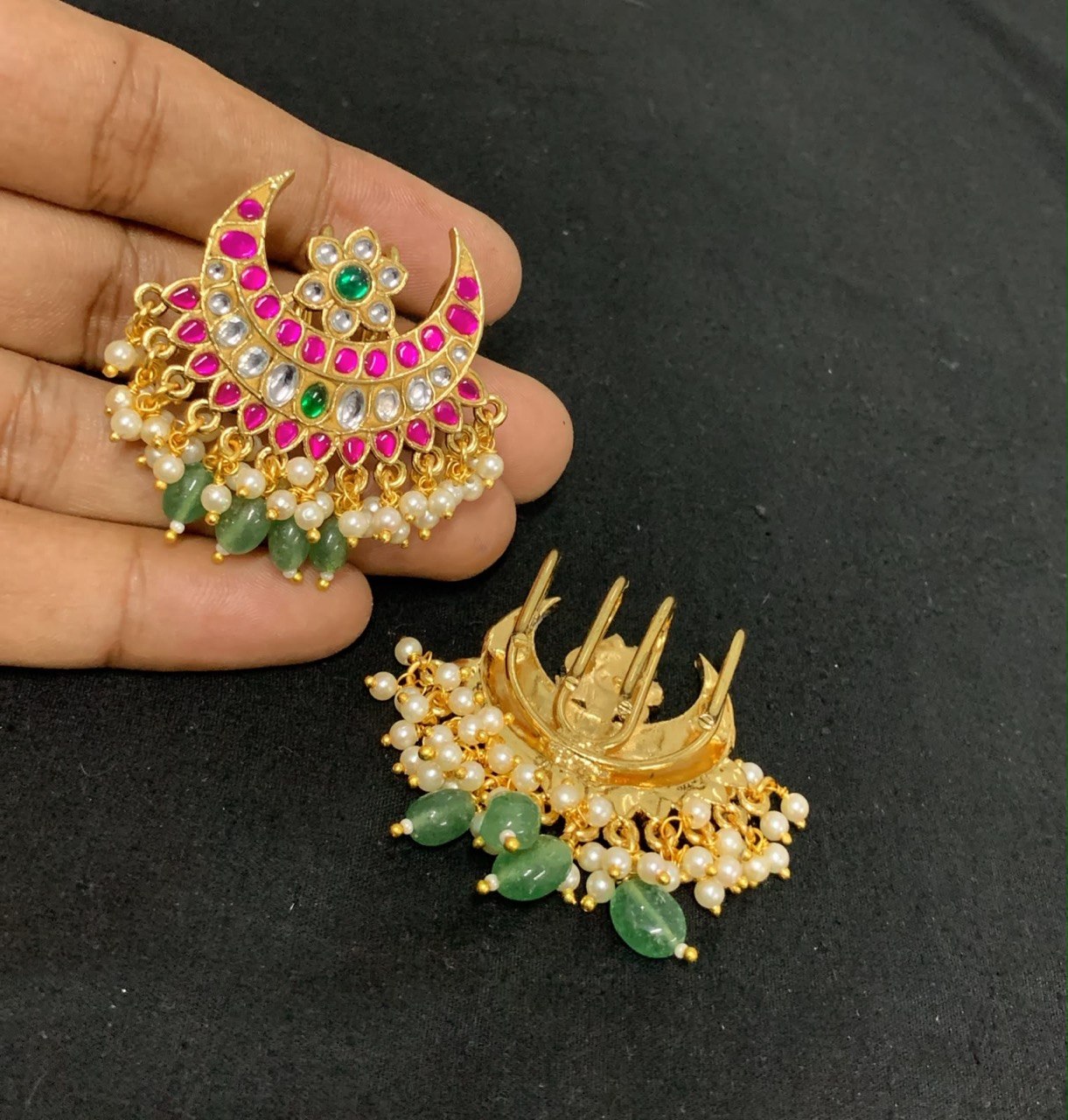 Jadau Hair Accessories in Gold Polish - HA00247