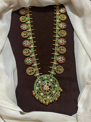 Jadau Bottu Haram With Jadau Emerald Pendant - KH00190