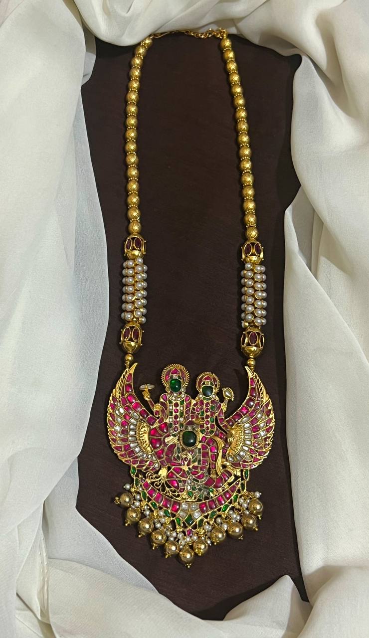 Wide Range Of  Beads Haram With Jadau Pendants - PB00613
