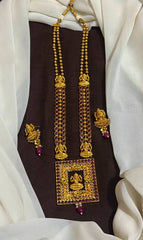 Lakshmi Devi Photo Frame Pendant in Antique Gold polish balls chain - NH00505