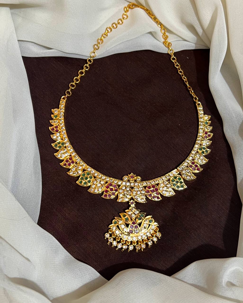 Panchaloha Kempu Stone Neckalce - NN00188