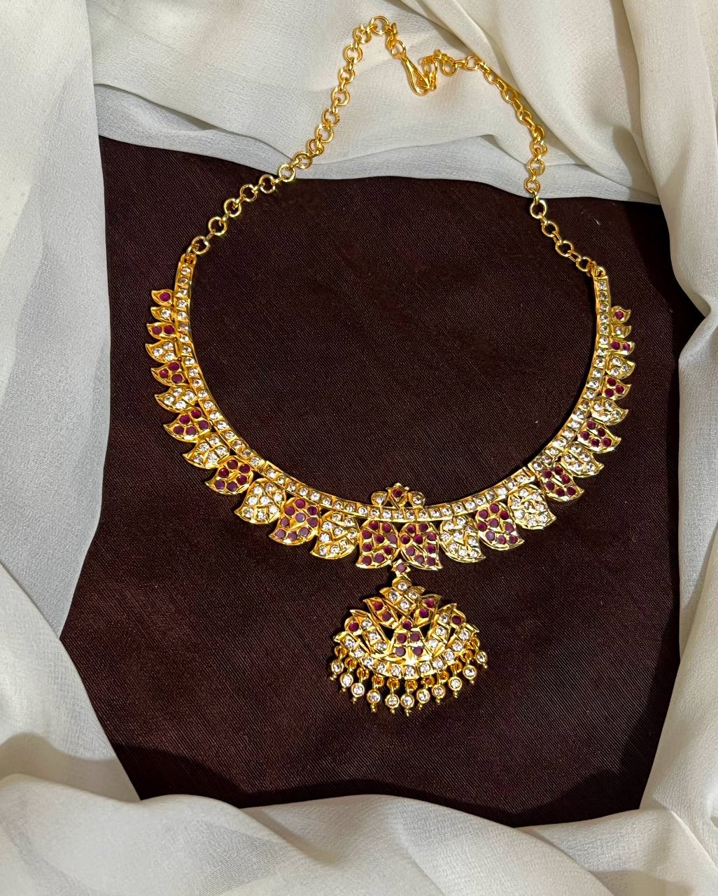 Panchaloha Kempu Stone Neckalce - NN00188