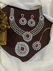 Daimond detachable pendant combo with Earrings and Tika - DH008