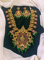 Emerald Lakshmi in Naskhi Necklace - NN00122