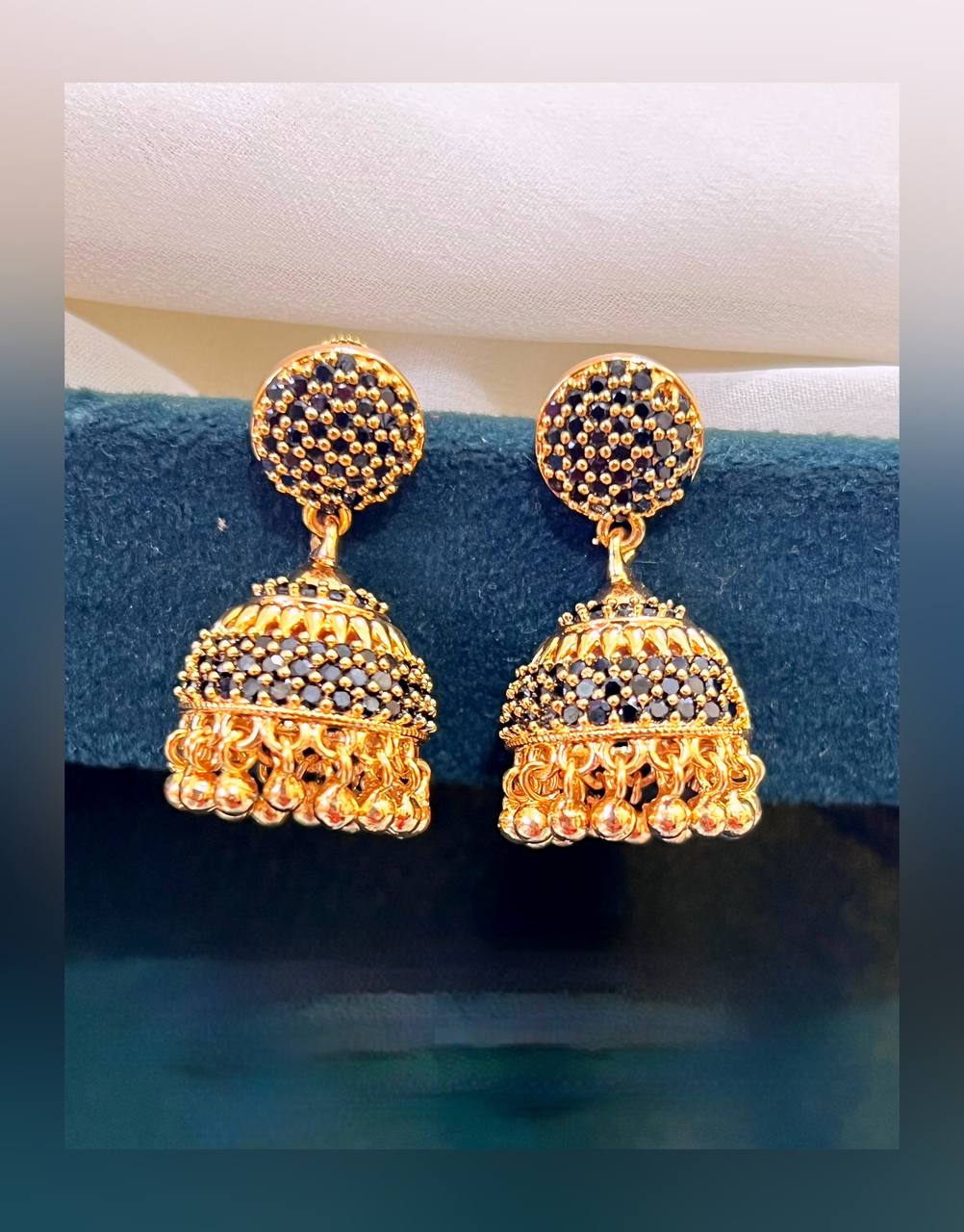 Black Premier quality Gold Replica Jimika Naskhi Earring -NE0134