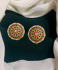 White Pearl Jadau Kundan Studs - KE00129