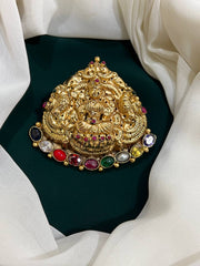 Silver Replica Lakshmi Pendent In Kundan - KP00105