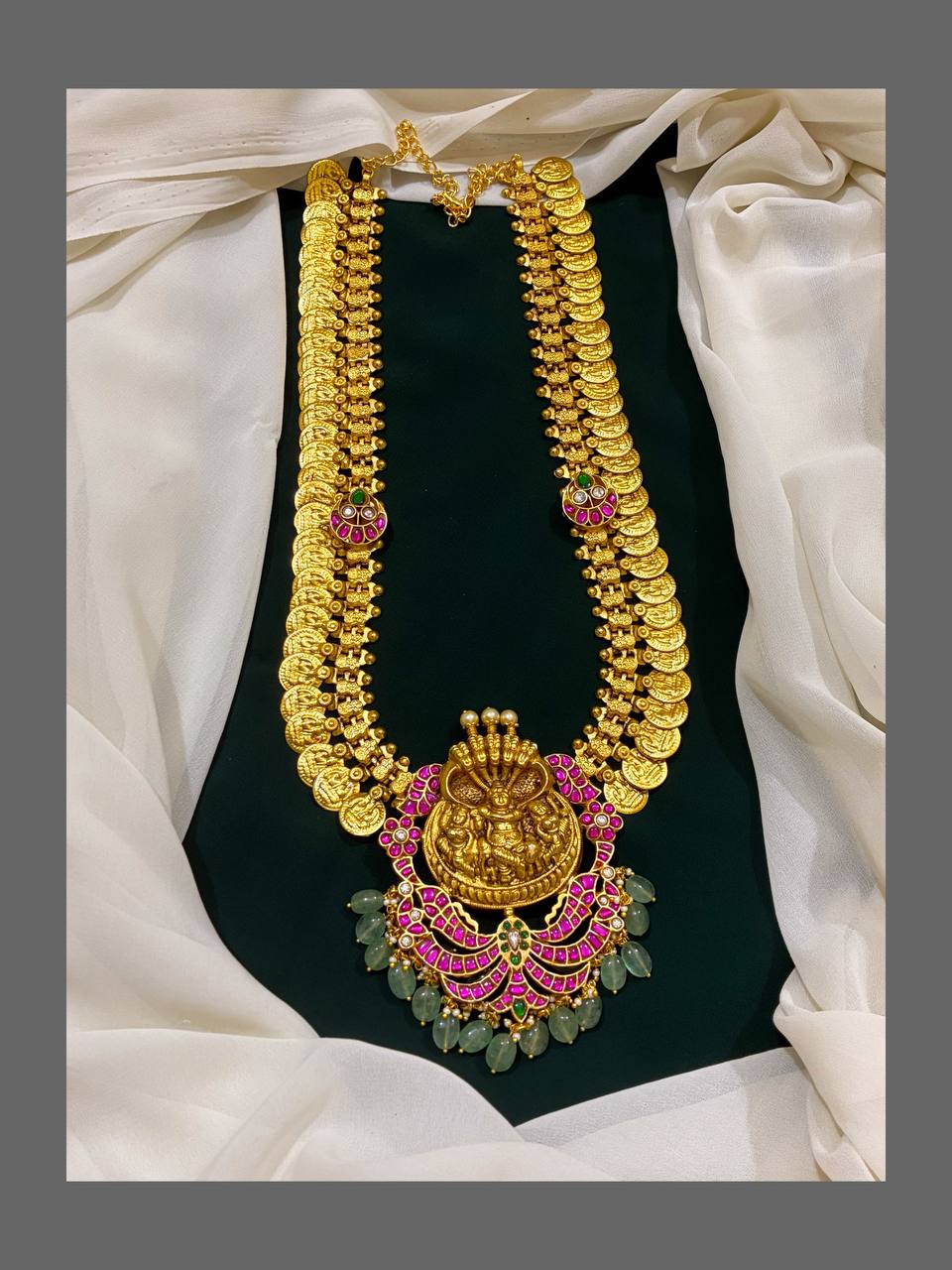 Jadau Nagaru Pendant with Kashu Haram - KH00192