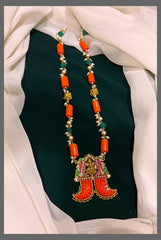 Ganesha Puligoru With Corals And Pearls - PB0078