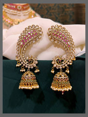 Peacock Earcuffs In Nakshi - NE00444