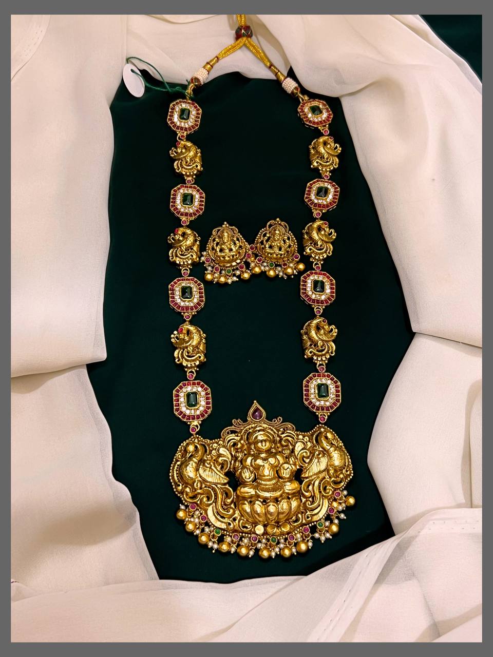 Antique Peacock and Lakshmi Haram - NH00245