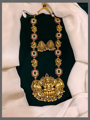 Antique Peacock and Lakshmi Haram - NH00245