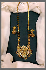 Golden Pearl with Peacock Pendent - PB00230