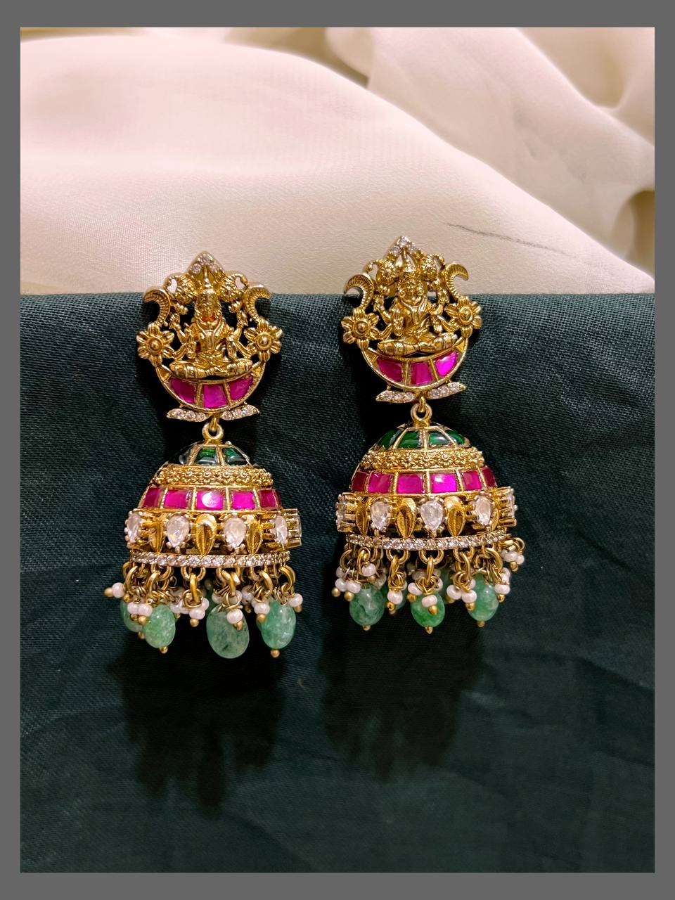 Multi Colour Lakshmi Jhumki in Nakshi - NE00526