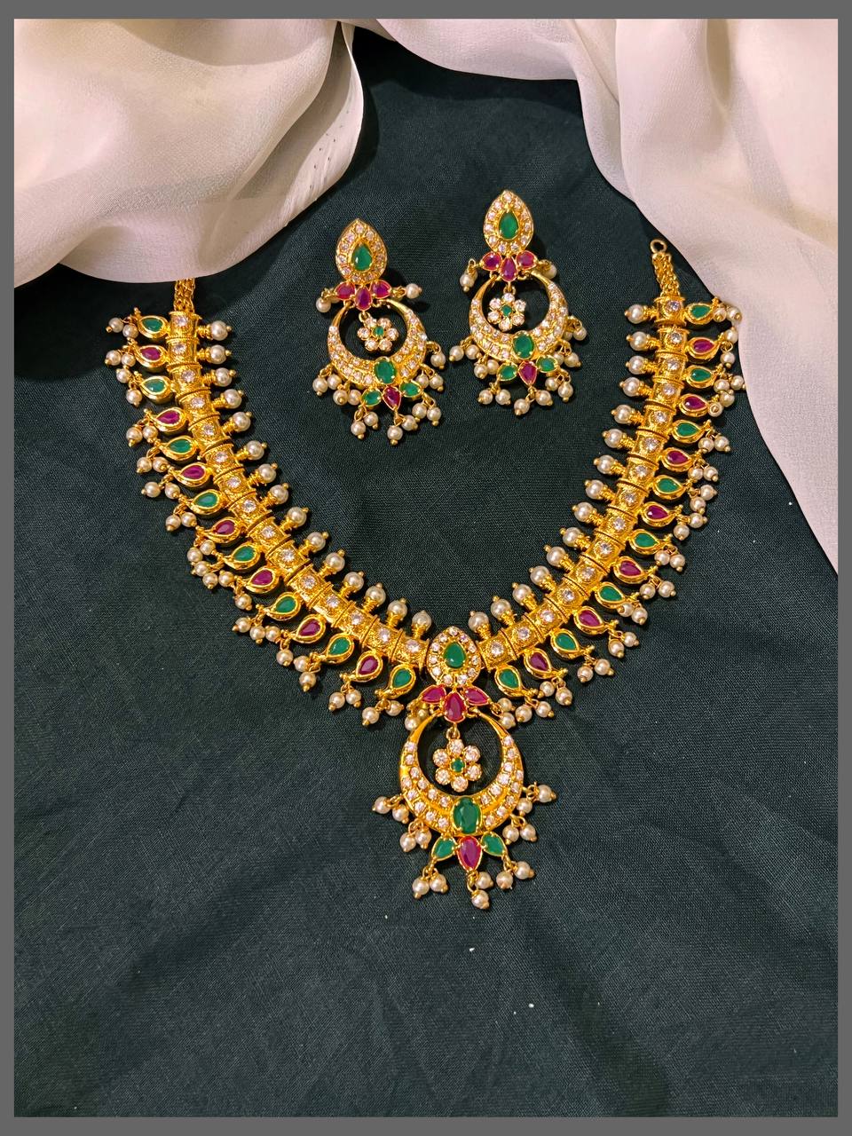 Multi Mango Necklace in Nakshi - NN00584