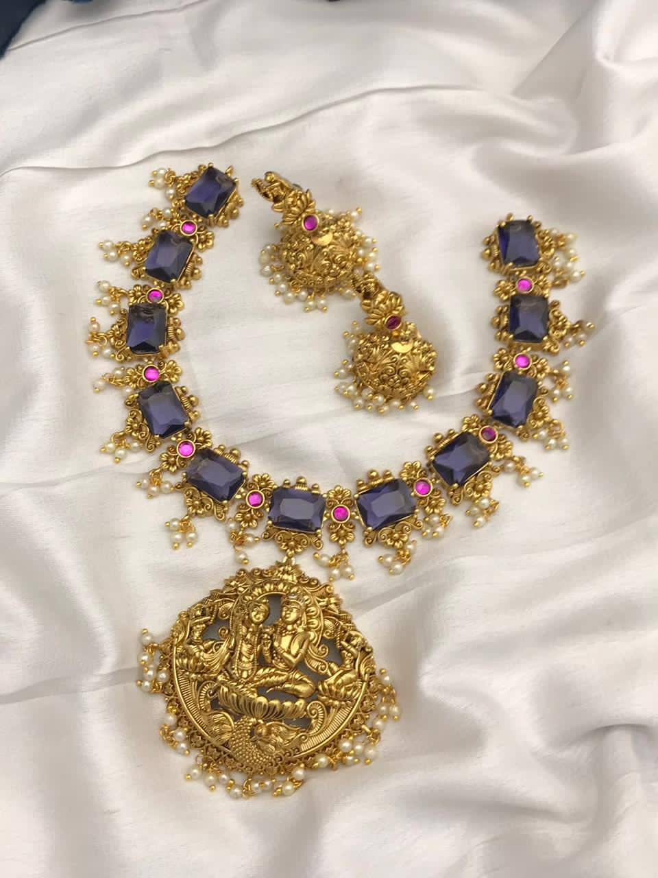 Beautiful Stone Necklace With God Pendant - NN00606