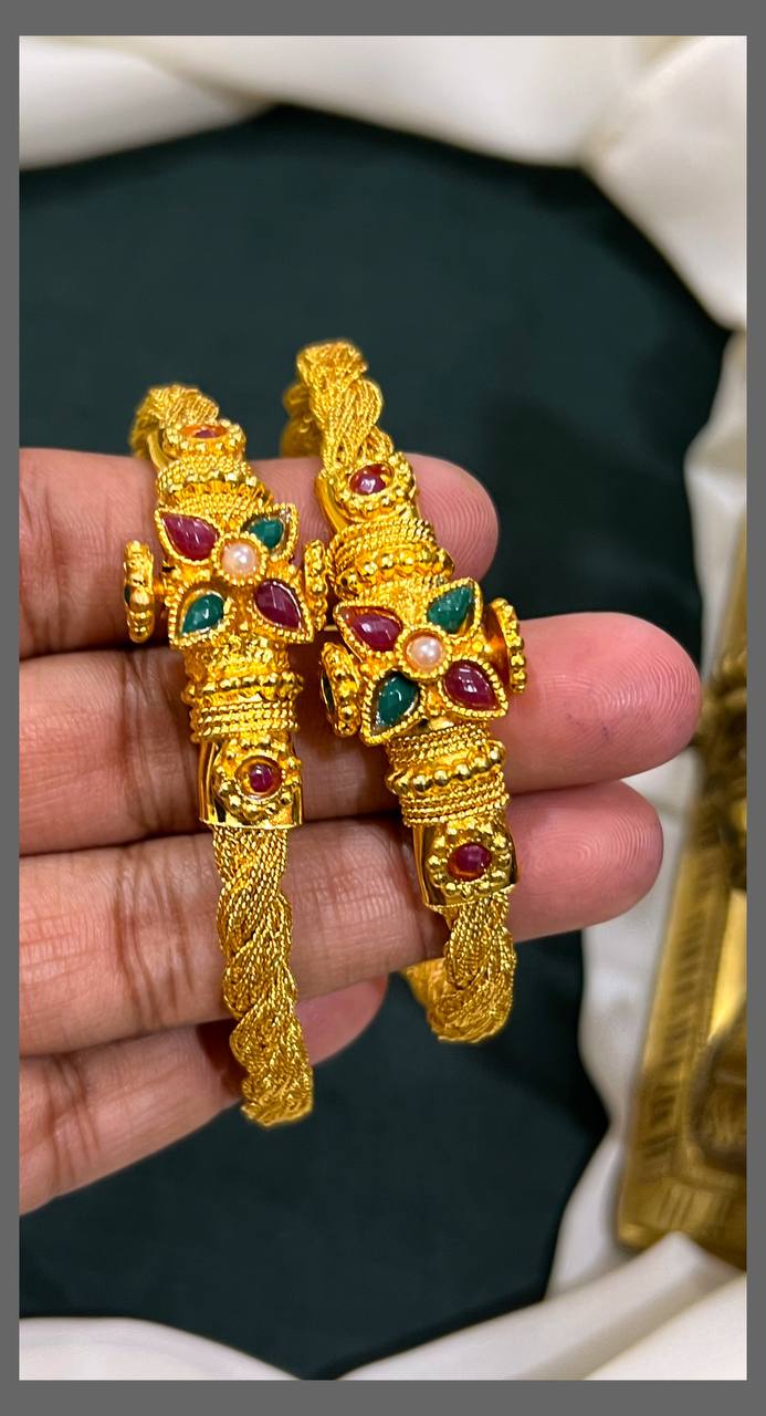 Multicolor Flower Bangles - BG00208